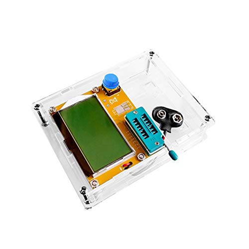 Treedix LCR-T4 Mega328 Graphical Transistor Tester Kit SCR ESR Transistor Diode Resistance and Capacitance Meters with Battery Buckle and Acrylic Case