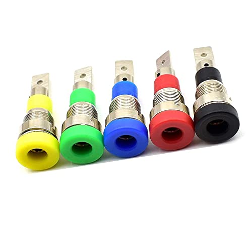 Treedix 10pcs 4mm Banana Female Jack Socket Adapter Panel Mount Binding Post for 4mm Banana Plug Connectors （5colors）