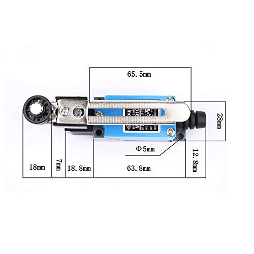 Treedix 4pcs Limit Switch ME-8108 AC 250V Limit Adjustable Roller Lever Rocker Arm self-Reset Limit Switch 1 NC 1NO