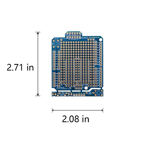 Treedix Compatible with Arduino Prototype Shield Expansion Board PCB Solderable BreadBoard Double Sided Tinned Gold Plated Holes Shield Kit
