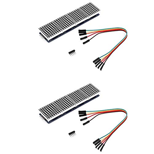 Treedix Compatible with MAX7219 Module （Red Light） 4 in one Display for Arduino Raspberry Pi with 5Pin Line