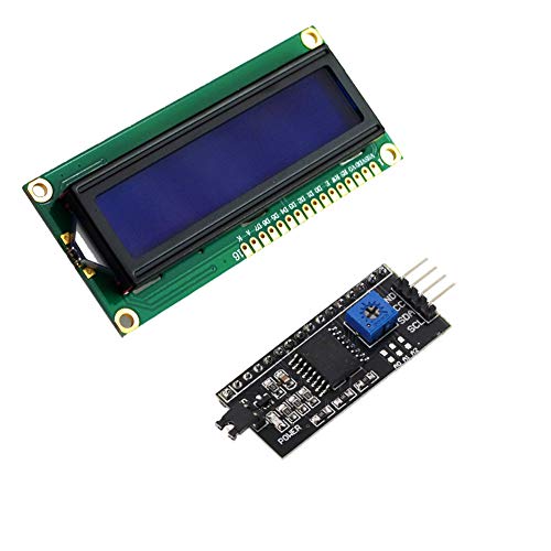 Treedix HD44780 1602 LCD Display Module DC 5V 16x2 Character LCD White on Blue Blacklight + IIC I2C Module Interface Adapter Compatible with Arduino Uno Raspberry pi