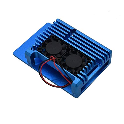 Treedix Cooling Metal Case Compatible with Pi 4, Aluminium Alloy Armor Case with Dual Fan Heatsink Compatible with Raspberry Pi 4 Model/Pi 4B