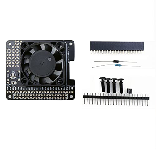 Treedix Compatible with Raspberry 4/4B Fan Hat Heatsink Kit GPIO Expansion Board with PWM Controllable Single Cooling Fan DC 5V