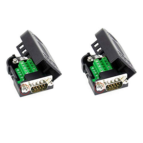 Treedix 2PCS Terminal Connector Signal Module DB9 Connector Terminal RS232 RS485 RS422 Serial Adapter 9pin(2PCS Female Adapter)