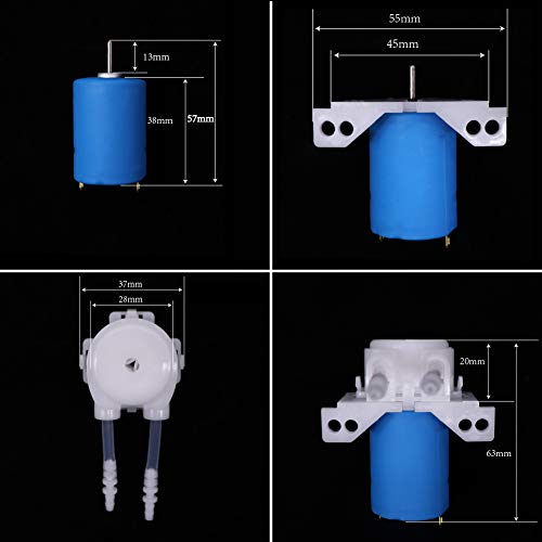 Treedix Peristaltic Dosing Pump Head DC 12v-24v with Hose Connector Compatible with Arduino DIY Aquarium Lab Analytic