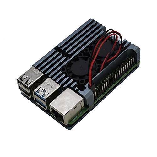 Treedix Cooling Metal Case Compatible with Pi 4, Aluminium Alloy Armor Case with Dual Fan Heatsink Compatible with Raspberry Pi 4 Model/Pi 4B