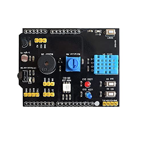 Treedix 9-in-1 Multifunctional Expansion Board DHT11 Temperature and Humidity LM35 Temperature Buzzer Compatible with UNO