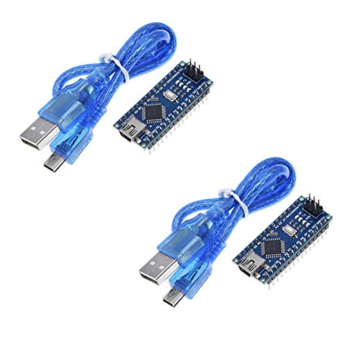 Treedix 2pcs ATmega328P Micro Controller Module Board with USB Cable Compatible with Arduino Mini Nano Board V3.0 Peojects