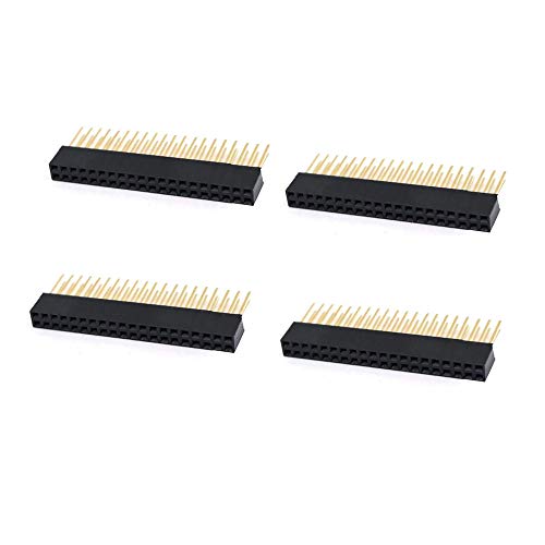Treedix 2 x 20 Pin Stacking Header Female Pin Header Compatible with Raspberry Pi (Pack of 4)
