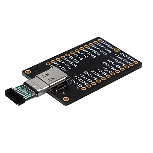 Treedix USB Type C Female 24 pin Full pins Output Breakout Board Test Socket with Male Connector