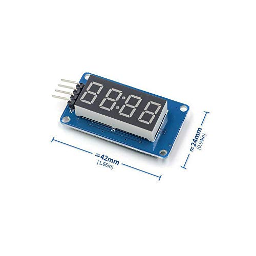 Treedix 4pcs 0.36 inch 4-Digit Tube LED Segment Display Module Red Common Anode TM1637 Drive Chip Tube Clock Display Adjustable LED Brightness Compatible with Arduino UNO R3