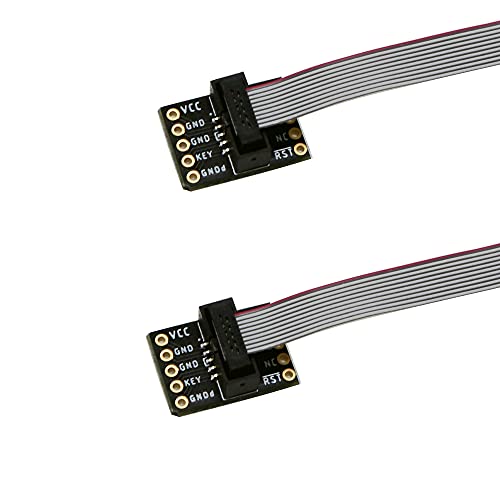 Treedix 2pcs JTAG Breakout Board Adapter Converter SWD Breakout Jtag Debug Board with 2 Row 1.27/2.54mm Pitch 10pins Female to Female IDC Connector Flat Flexible Gray Ribbon Jumper Cable 200mm for J-Link