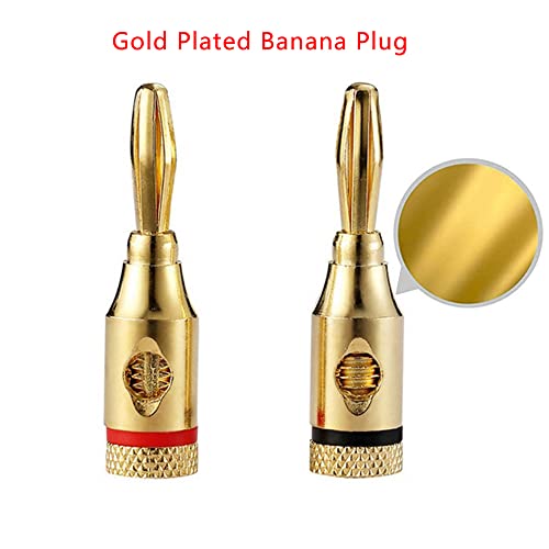 Treedix 6 Pairs Banana Plugs Audio Gold Plated Speaker Connector for Speaker Wire、Audio 、Video Receiver