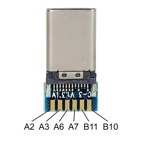 Treedix DIY 24pin USB 3.1 Type C Female Socket Connector Test Board SMT Type with PC Board (Female)