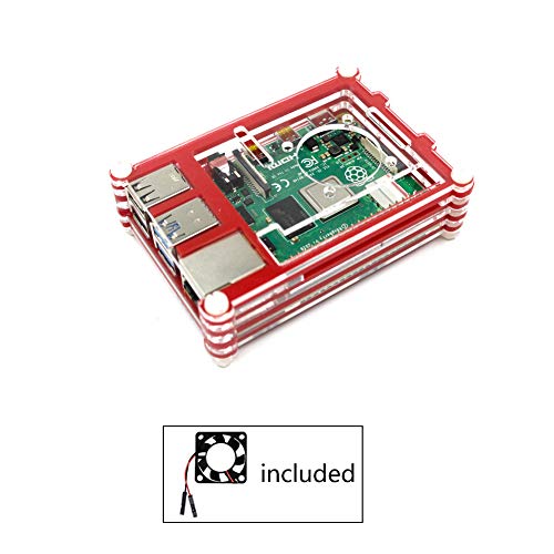 Treedix Acrylic Case Experimental PlatCompatible withm Base-Plate with Cooling Fan Compatible with Raspberry Pi 4B