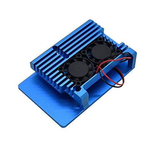 Treedix Cooling Metal Case Compatible with Pi 4, Aluminium Alloy Armor Case with Dual Fan Heatsink Compatible with Raspberry Pi 4 Model/Pi 4B