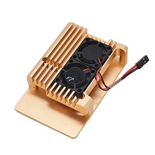 Treedix Aluminum Case with Fan and Thermal Tapes, Compatible with Raspberry 4 Model B/Pi 4B