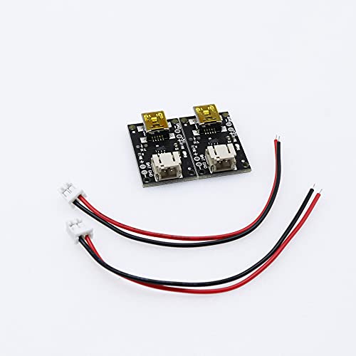 Treedix 2pcsUSB LiPo Battery Charger Board with Battery Protection JST Socket with LED Indicator Charging Rate Adjustable Automatic Power-Down Thermal Regulation