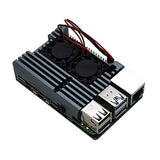 Treedix 冷却メタルケース Pi 4 対応、デュアルファンヒートシンク付きアルミニウム合金アーマーケース Raspberry Pi 4 モデル/Pi 4B 対応
