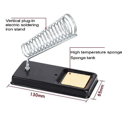 Treedix High Temperature Soldering Iron Holder Stand Black Base Soldering Iron Support Metal Soldering Iron Holder Stand with Sponge