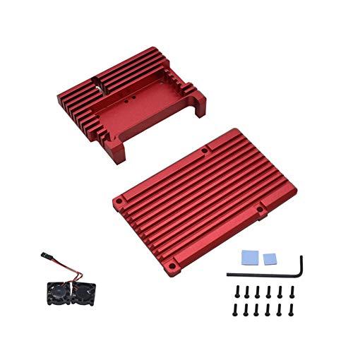 Treedix Aluminum Case with Fan and Thermal Tapes, Compatible with Raspberry 4 Model B/Pi 4B
