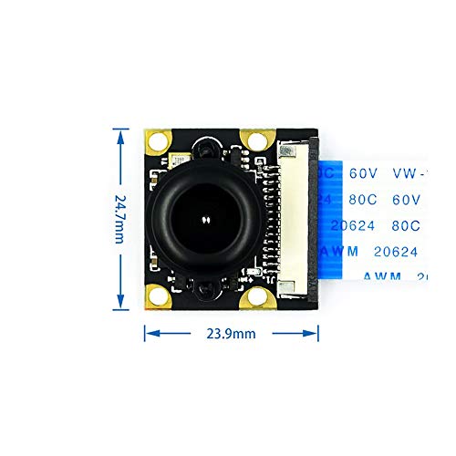 Treedix Wide Angle Camera Module Night Vision Surveillance Camera Module Webcam Sensor OV5647 Compatible with Raspberry Pi 2B Pi 3 B+ and Pi 4B