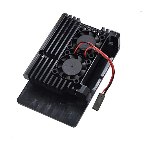 Treedix Cooling Metal Case Compatible with Pi 4, Aluminium Alloy Armor Case with Dual Fan Heatsink Compatible with Raspberry Pi 4 Model/Pi 4B