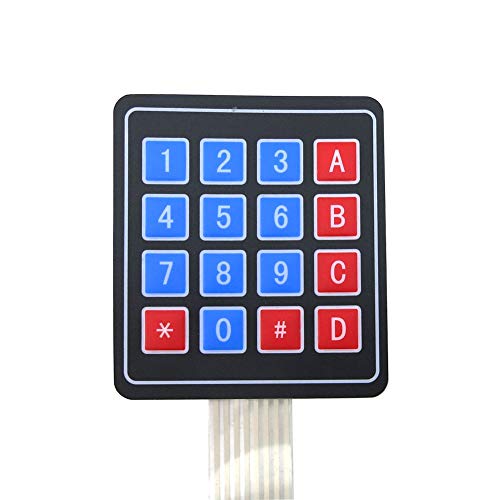 Treedix 5pcs Membrane 4x4 Matrix Keypad 16 Keys Matrix Membrane Switch Keypad Keyboard Compatible with Arduino AVR PIC