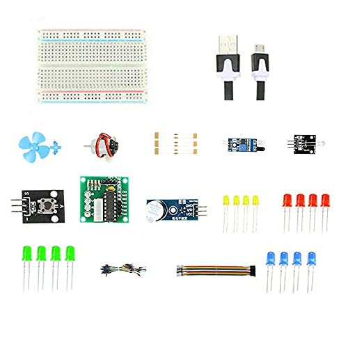 Treedix Basic Starter Kit, kompatibel mit Raspberry Pi Pico. Basic Starter Kit für offizielles Starterbuch, inkl. LED-Lichtmodul, Motorantriebsmodul (Pico nicht im Lieferumfang enthalten).