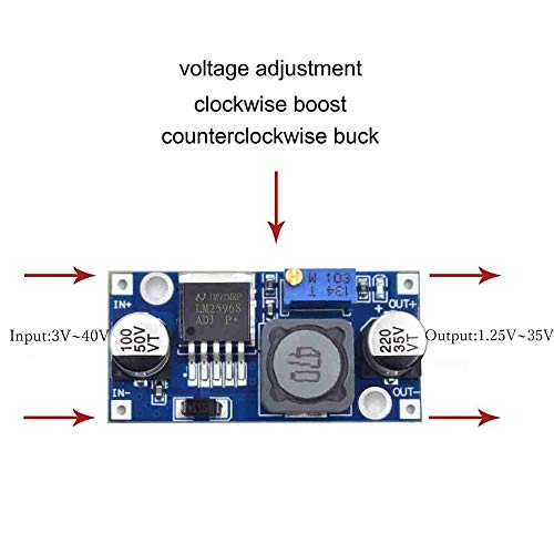 Treedix 6pcs LM2596 DC to DC 3A Buck Step-Down Power Module Supply High Efficiency Voltage Regulator Module