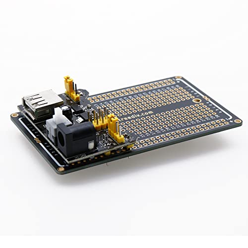 Treedix 3.3V 5V Breadboard Power Supply Moduel with PCB Proto Board DC 6.5-12V or USB Power Supply Module for Arduino