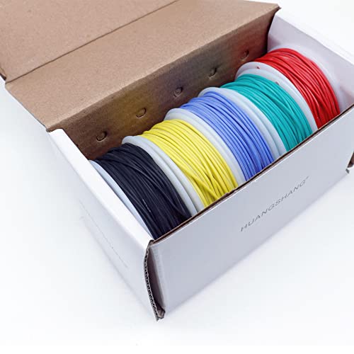 Treedix 5pcs Silicone Electrical Wire Cable Hookup Wires Kit