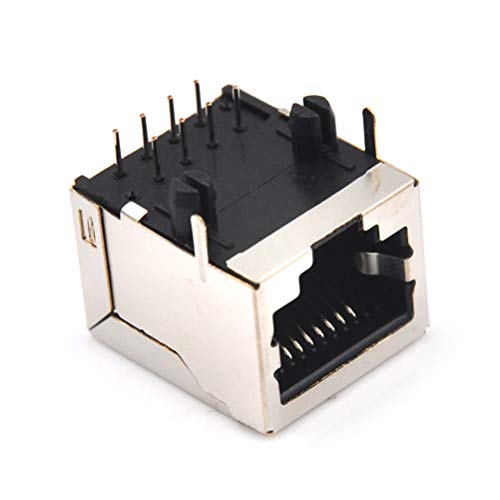Treedix 10Pcs/Set Network Ethernet Shielded RJ45 8P8C Single Network Port 8P 8C Female Socket Connectors 8Pin for PCB