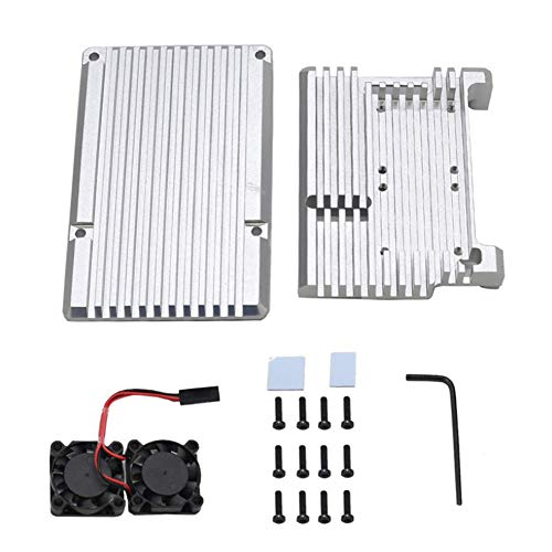 Treedix Aluminum Case with Fan and Thermal Tapes, Compatible with Raspberry 4 Model B/Pi 4B