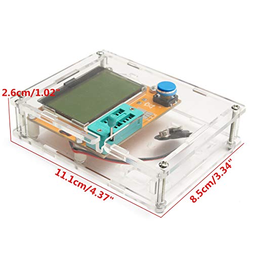 Treedix LCR-T4 Mega328 Graphical Transistor Tester Kit SCR ESR Transistor Diode Resistance and Capacitance Meters with Battery Buckle and Acrylic Case