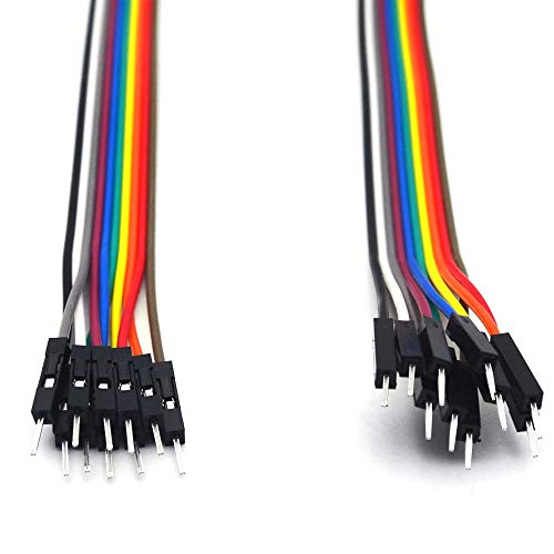 Treedix Alligator Clip 20pin 20cm Male Jump Wire 5 Colors Test Leads Compatible with Arduino Raspberry Pi for Circuit Connection, DIY Maker