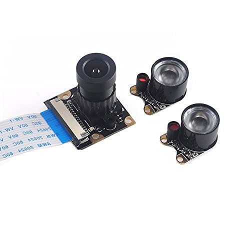Treedix Raspberry Pi 3 b+ 4 b Camera Night Vision Camera Adjustable-Focus Module 5MP OV5647 Webcam Video 1080p with 2 Infrared IR LED Light HD Webcam Compatible with Raspberry 4B/3 B+/3B/2B+