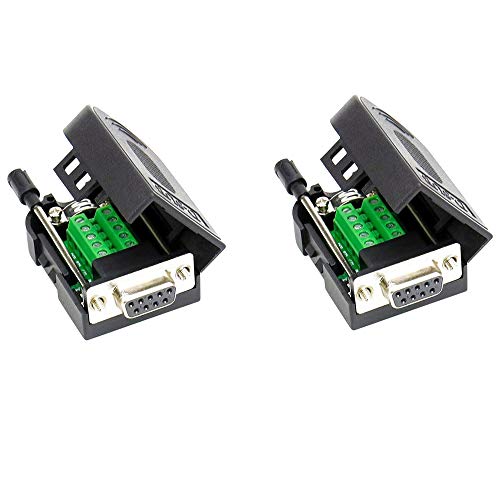 Treedix 2PCS Terminal Connector Signal Module DB9 Connector Terminal RS232 RS485 RS422 Serial Adapter 9pin(2PCS Female Adapter)