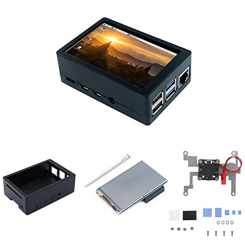 Treedix 3.5 inch TFT Touch Screen Module 320x480 Resolution LCD Display Compatible with Raspberry Pi 4B/3B/3B+ with Touch Pen ABS Case and Cooling Fan Compatible with Raspberry Pi 4B