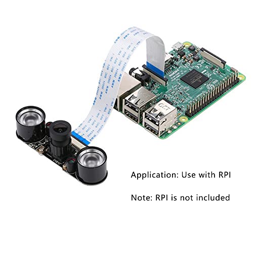 Treedix Raspberry Pi 3 b+ 4 b Camera Night Vision Camera Adjustable-Focus Module 5MP OV5647 Webcam Video 1080p with 2 Infrared IR LED Light HD Webcam Compatible with Raspberry 4B/3 B+/3B/2B+