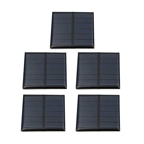 Treedix 5pcs 3V 120mA 150mA Polysilicon Solar Panel Glue Solar Cell Battery Charger DIY Solar Product Mini Small Solar Panel Module Kit Polycrystalline Silicon Encapsulated in Waterproof Resin