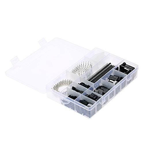 Treedix 1450PCS 2.54mm PCB Jumper Wire Pin Header Connector Female Male 40Pin Box Packaging Kit Electronic Components Set Compatible with Arduino Dupont
