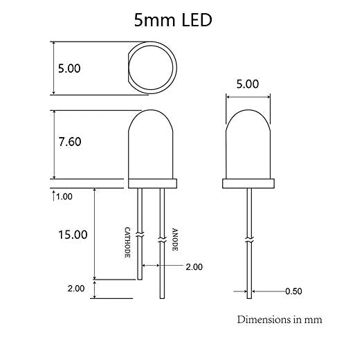 Treedix 490 stuks 3mm en 5mm LED-zendende diodes (doorzichtige LED-lampen) assortimentpakket in 6 kleuren: Rood, Groen, Blauw, Oranje, Wit en Paars, in een doos inclusief IR-zenders, IR-ontvangers en 80 stuks weerstanden