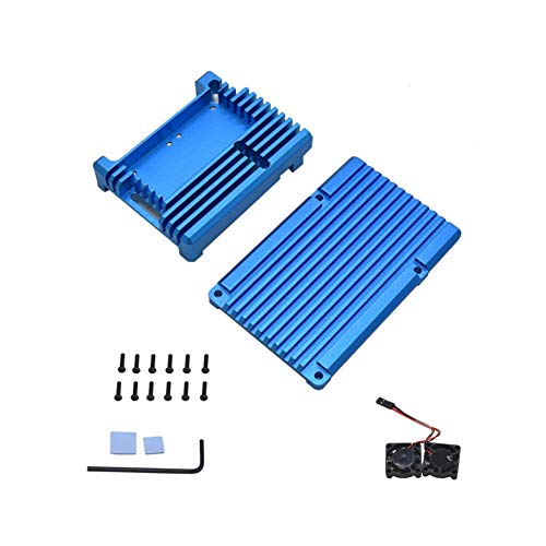 Treedix Aluminum Case with Fan and Thermal Tapes, Compatible with Raspberry 4 Model B/Pi 4B
