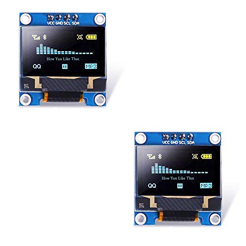 Treedix 0.96 Inch SPI Serial LED 128X64 OLED Display modulen Yellow and Blue OLED SSD1306 Compatible with Arduino