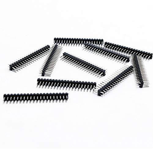 Treedix 0.1inch 2 x 20-pin Dual Male Header Double Row Straight Connector Pin Header Compatible with Raspberry Pi Zero GPIO (Pack of 10)
