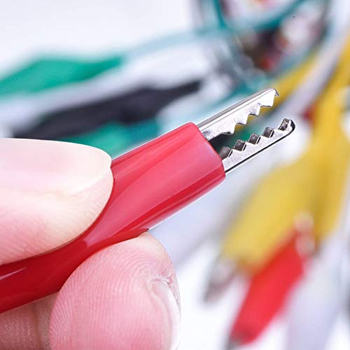 Treedix 10pcs 12 inch Alligator Clip to Breadboard Jumper Wires Test Lead, Alligator to Male Jumpers for Circuit Connection, DIY Maker