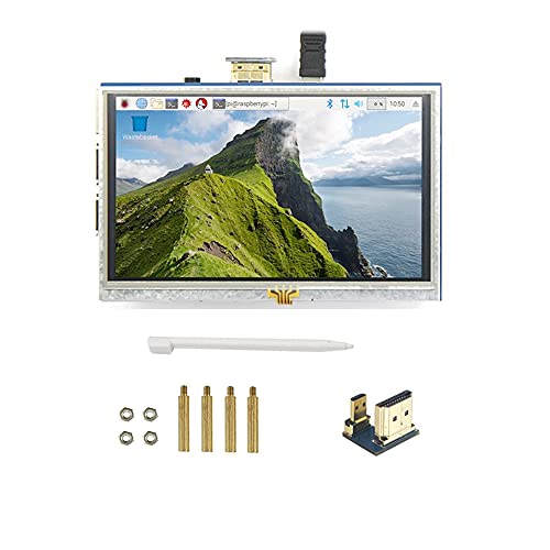 Treedix 5インチディスプレイ タッチスクリーン LCDディスプレイ HDMIインターフェース 800×480 カラータッチスクリーンモジュール タッチペン付き Raspberry Pi 3B+/4B対応