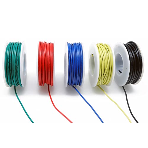 Treedix Lötkupfer-Anschlussdraht, Wickeldraht, Überbrückungsdraht, verzinnt, PVC-beschichtet, verzinnt, 105 Grad Celsius, Kabelrolle